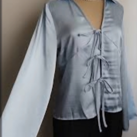 A New Day Sky Blue Tie-Front Top - Picture 5 of 5